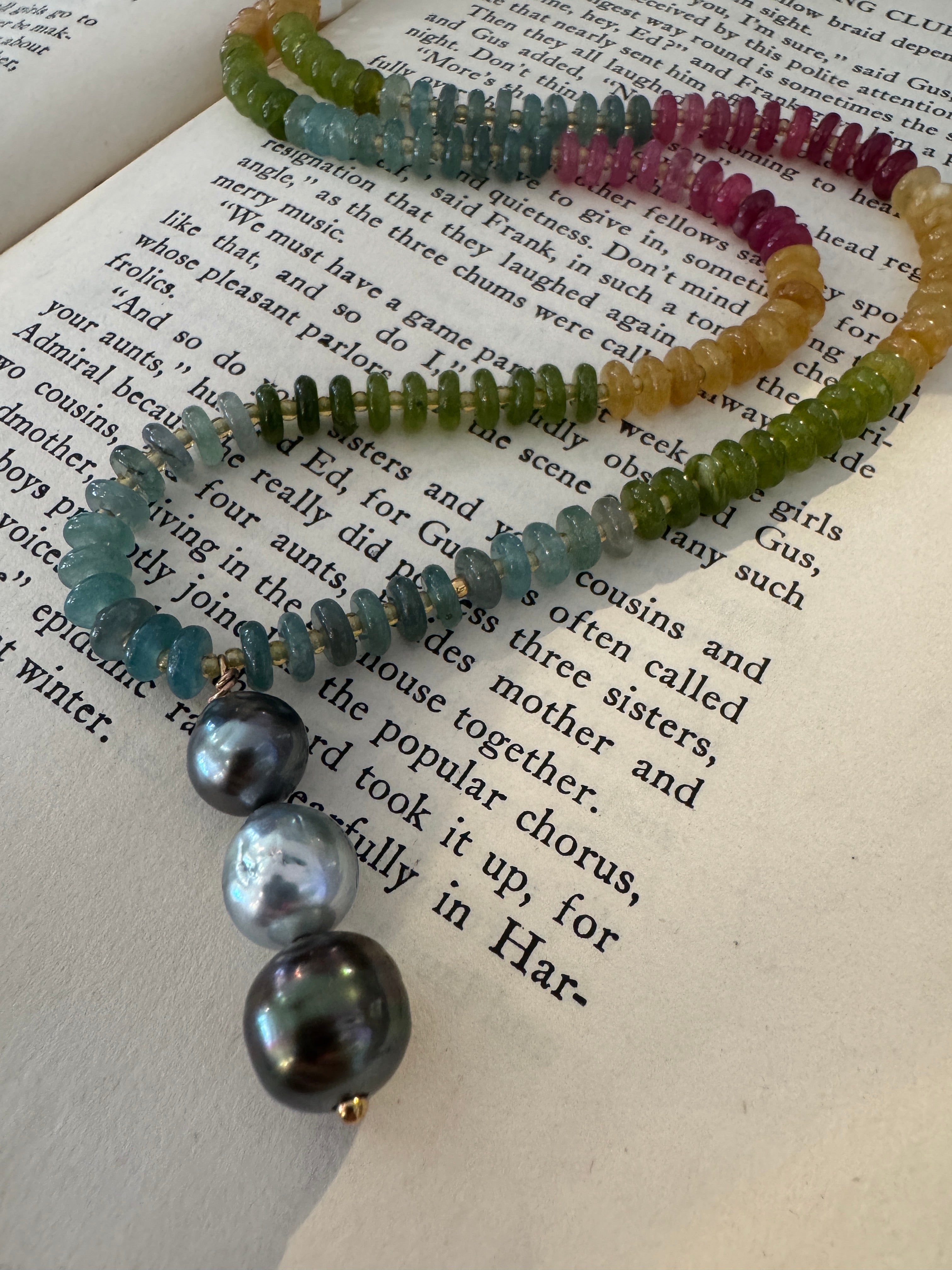 SN4381-TourmalineJadeRainbow/TahitianPearPendant