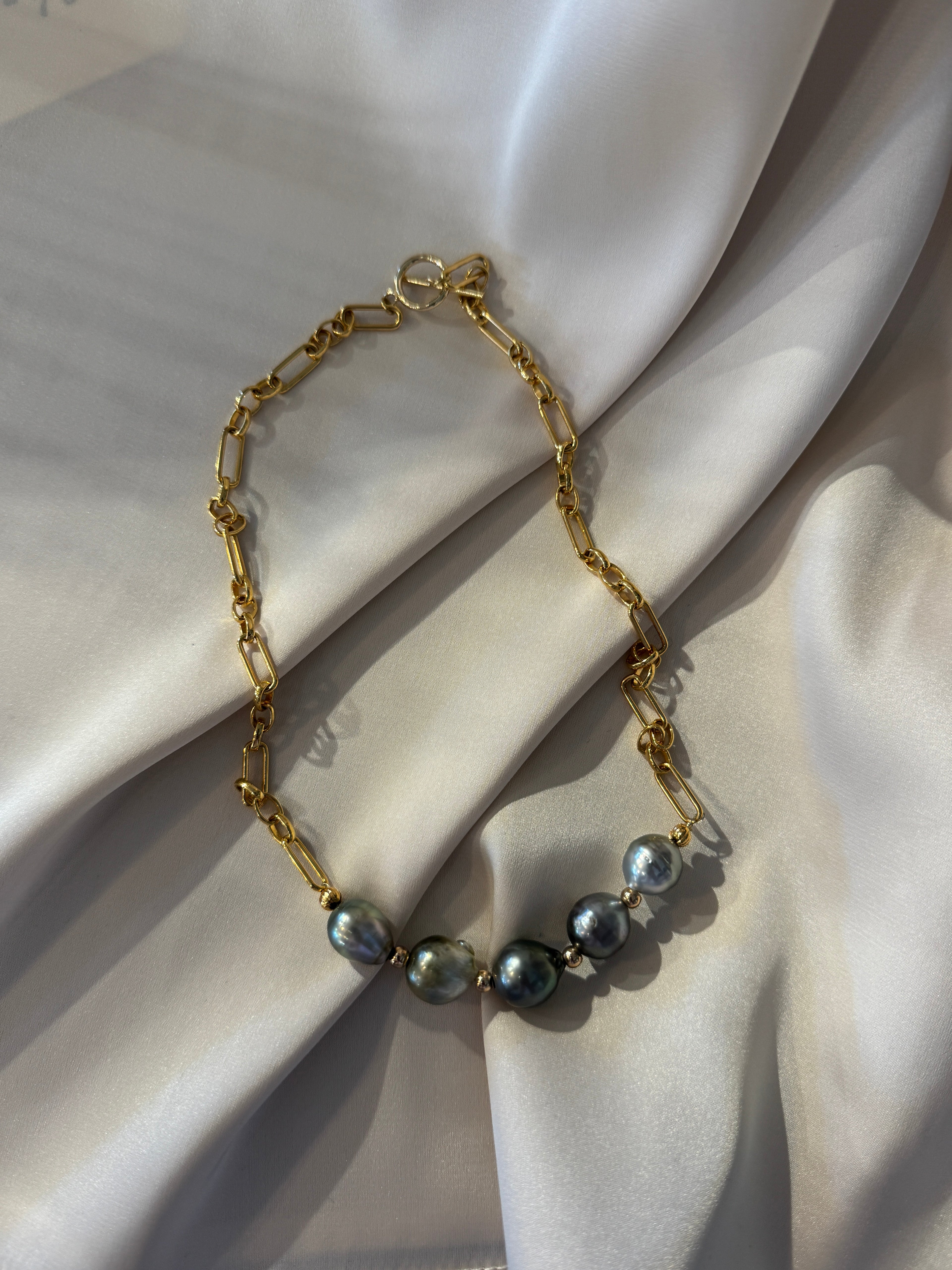 SN4495-5TahitianPearlFancyGoldChainNecklace