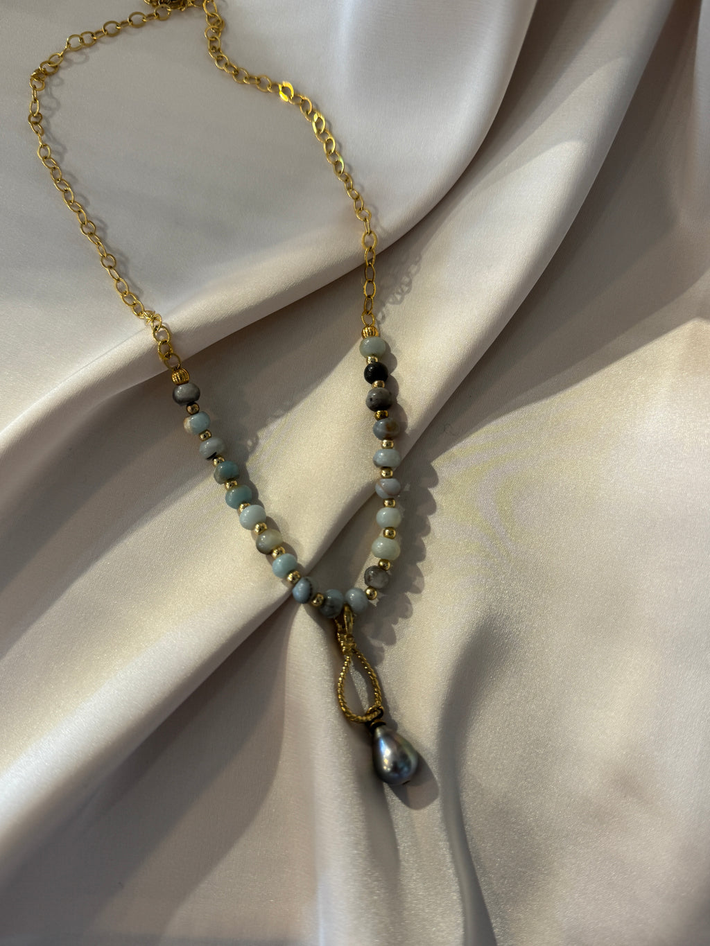 SN4498-Chain/StoneTahitianPearlPendant