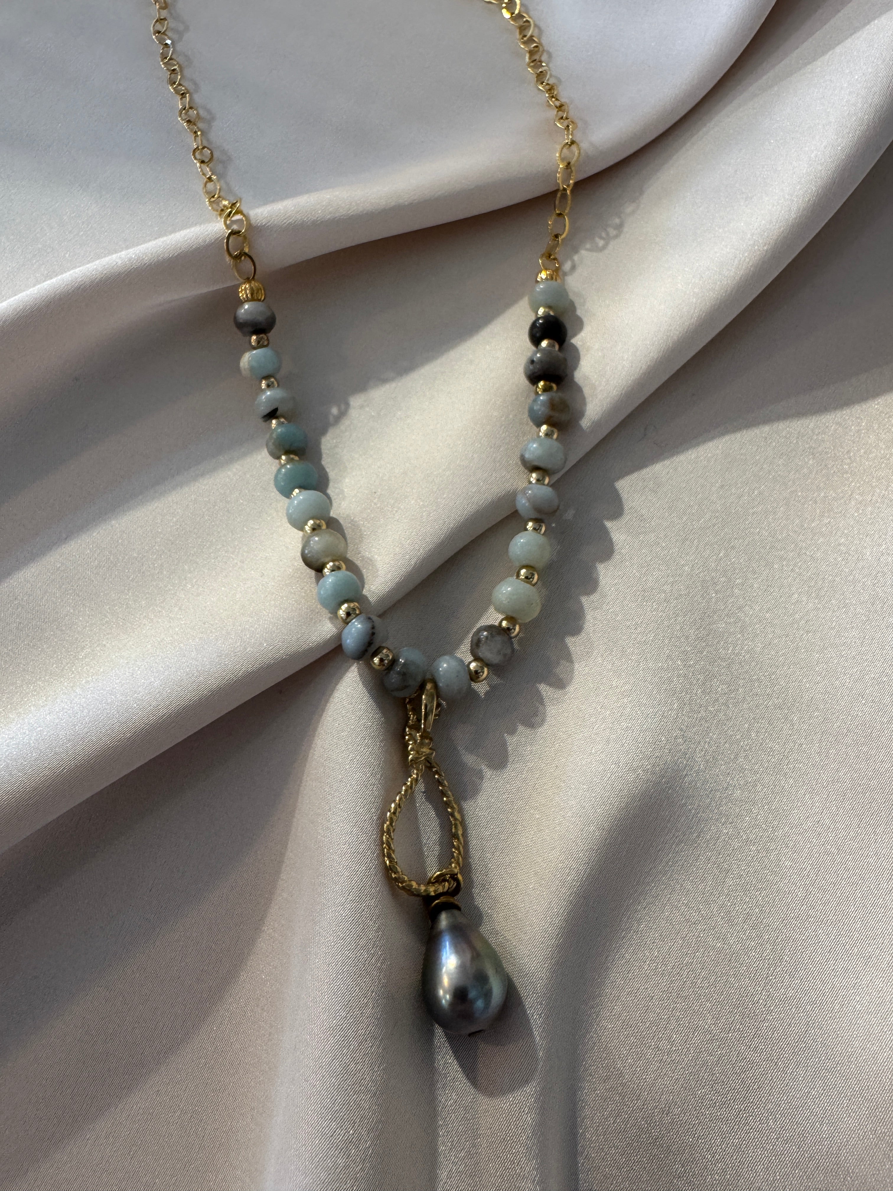 SN4498-Chain/StoneTahitianPearlPendant