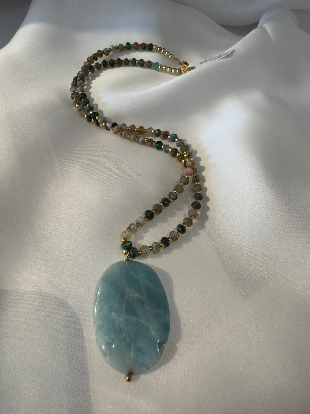 SN4500-Amanzonite/GoldStone/Necklace