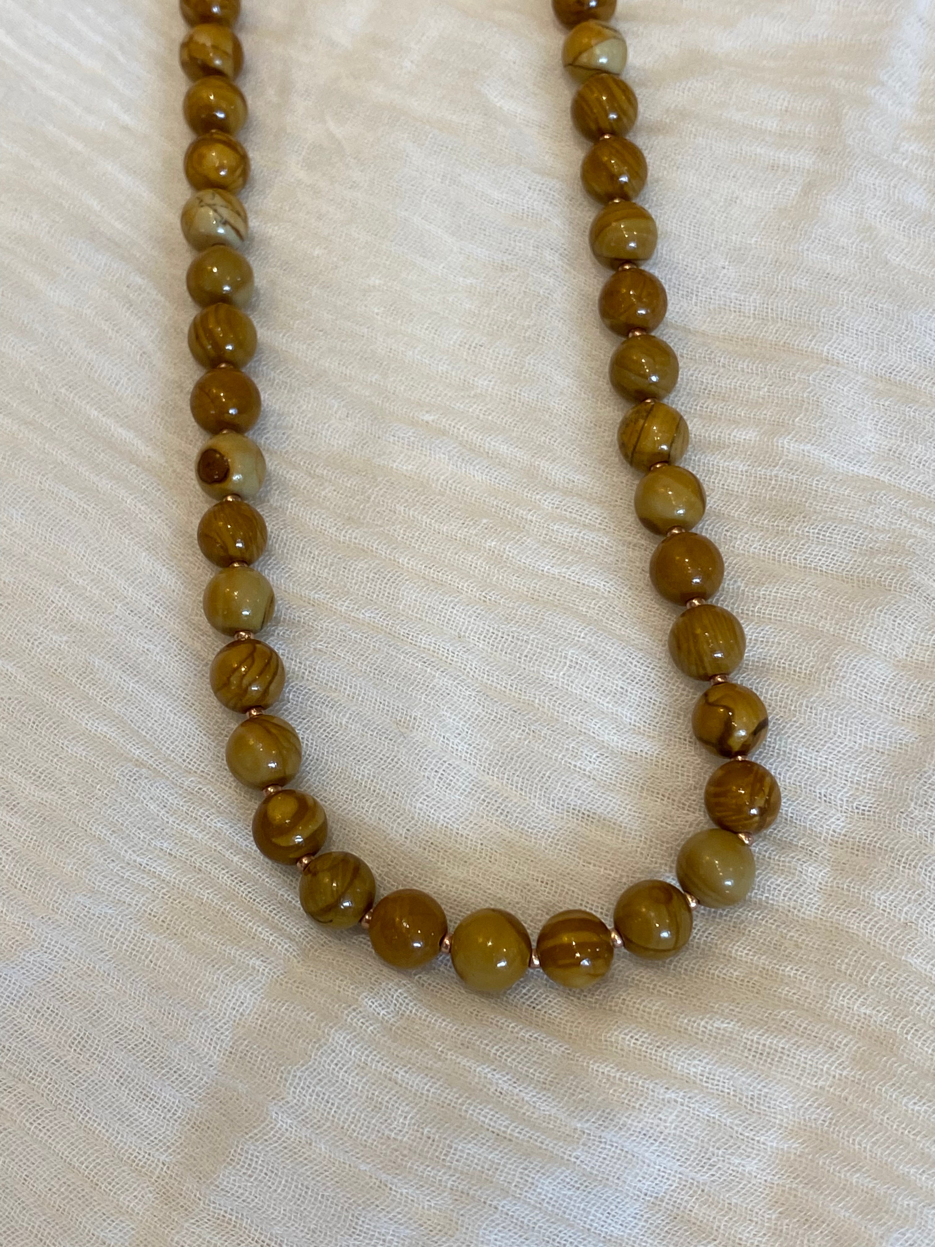 JN4368 Semi Precious Stone/Seed Bead Necklace