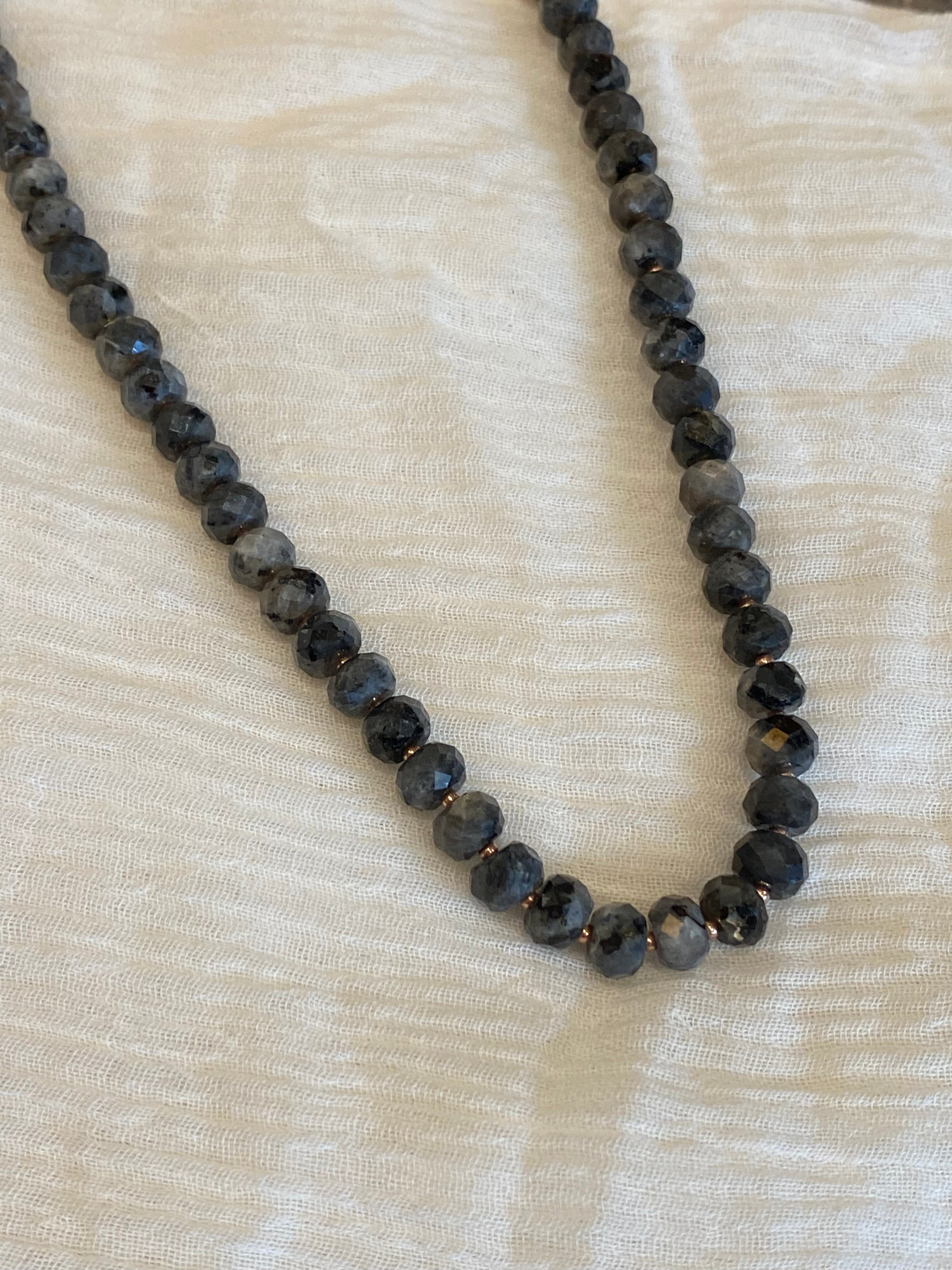 JN4368 Semi Precious Stone/Seed Bead Necklace