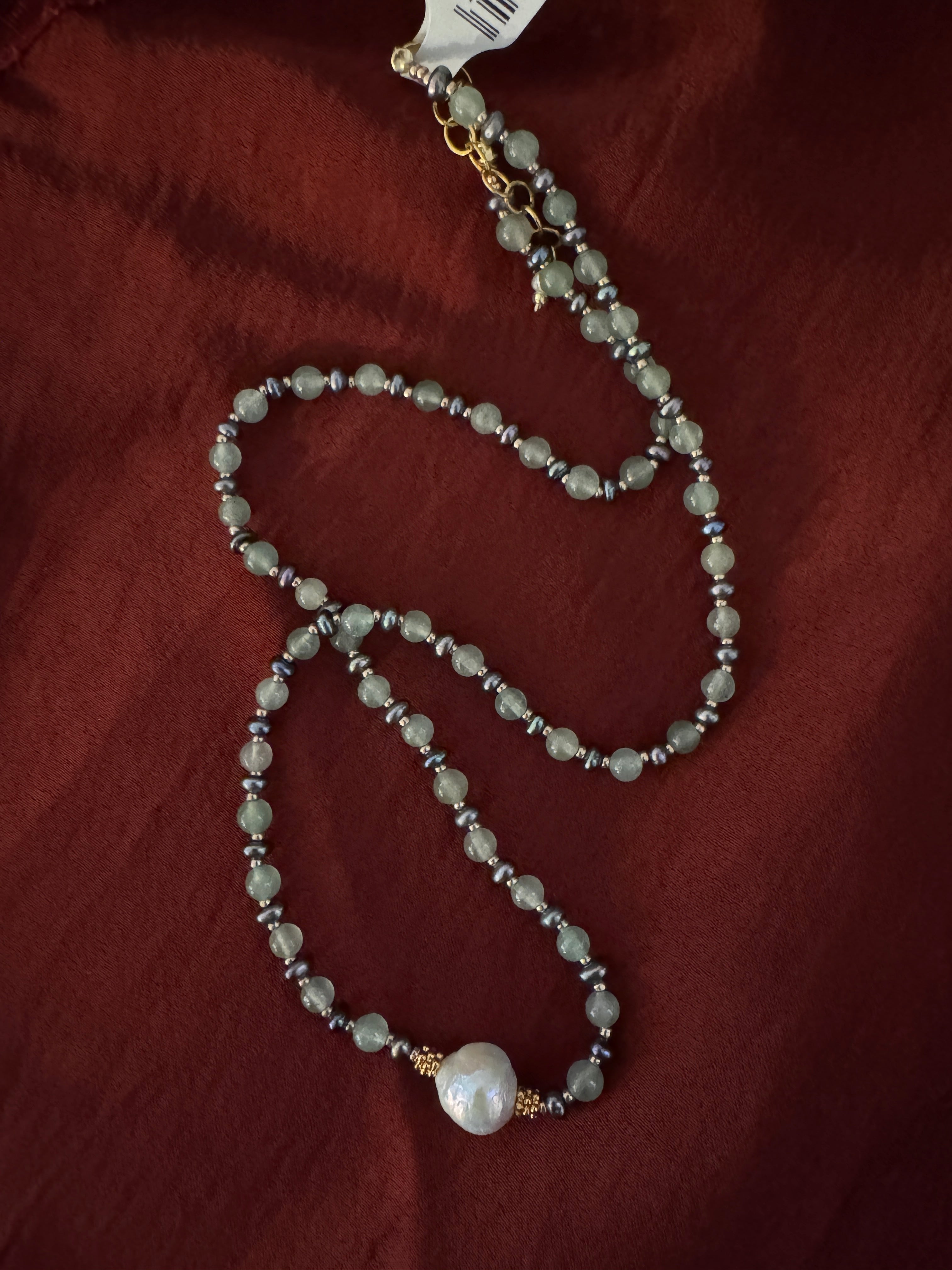 JN4734 Semi Precious & Pearls & Seed Beads