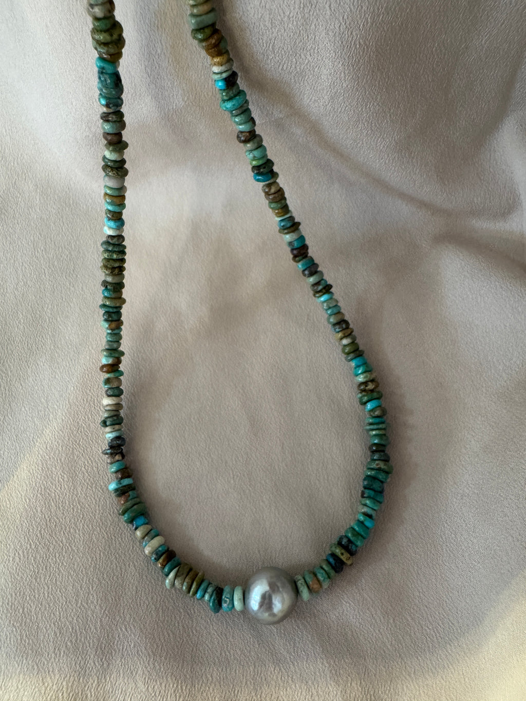 SN4262-Turquoise/Rondelles/TahitianPearlNecklace