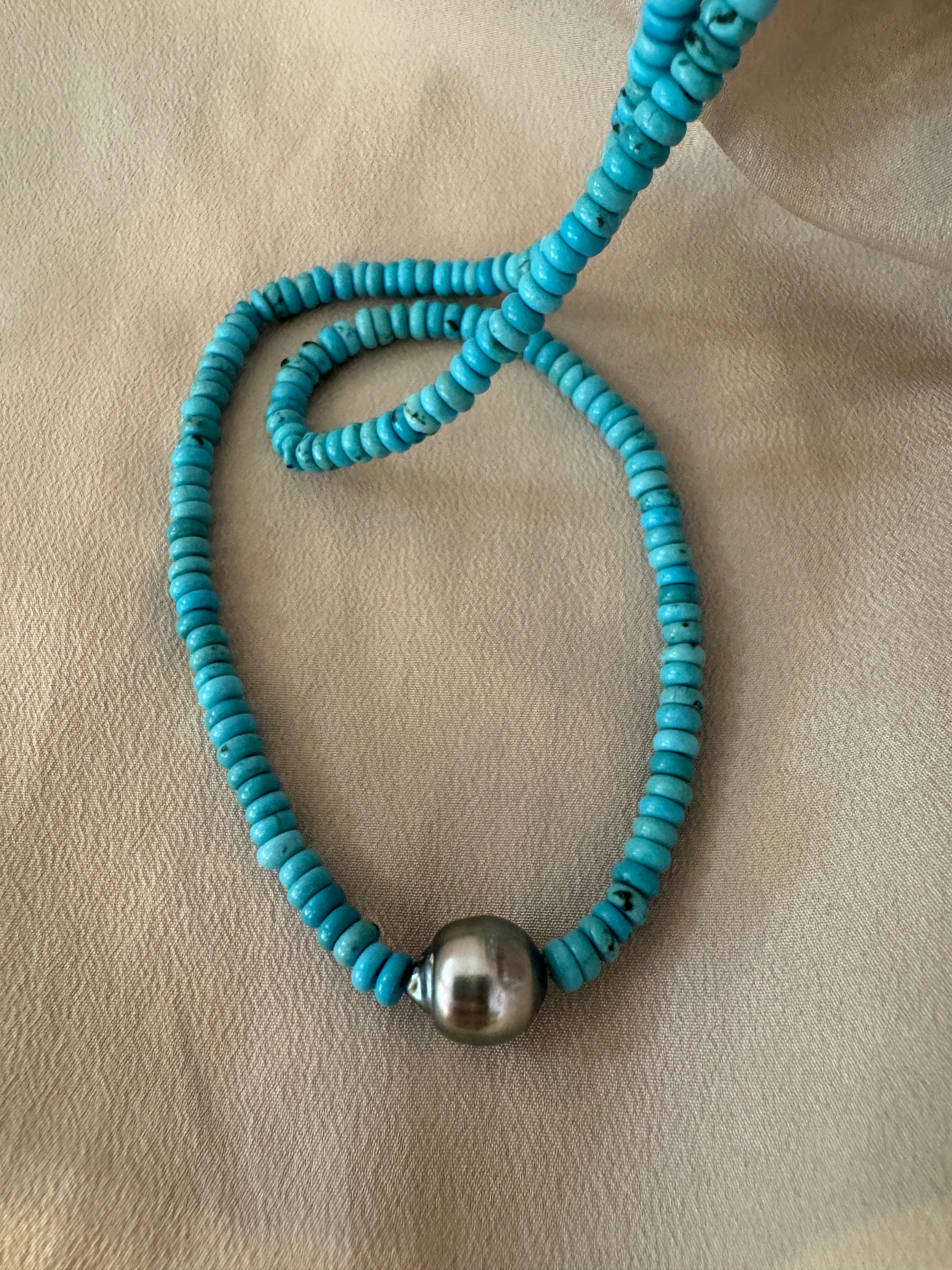 SN4355-TurqRound/TahitianPearlPendant