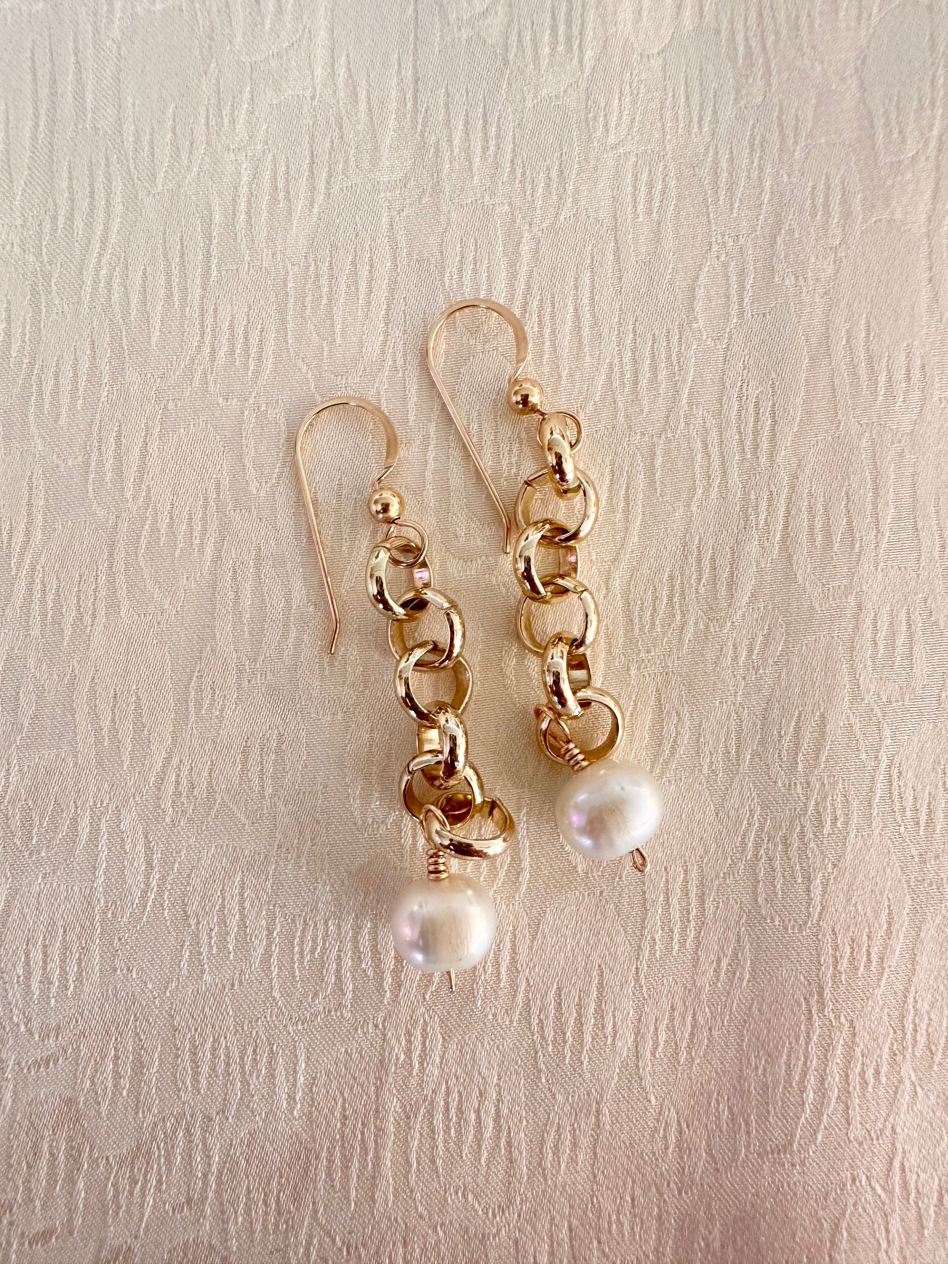 JE4736 Chain & Gold Fill W/Pearl