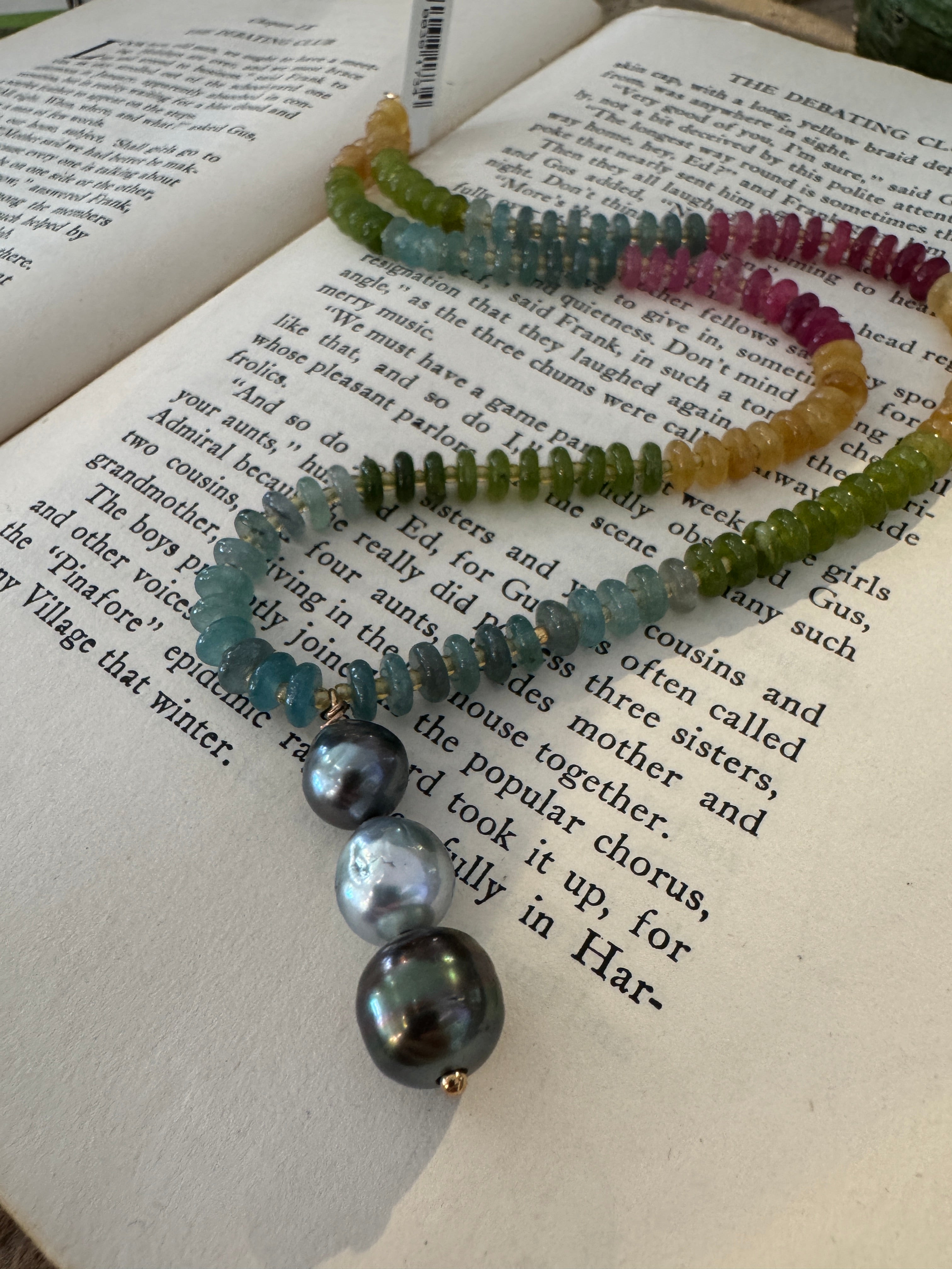 SN4381-TourmalineJadeRainbow/TahitianPearPendant
