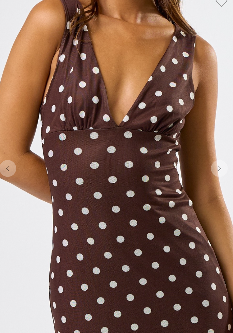 Mesh Polka Maxi Dress