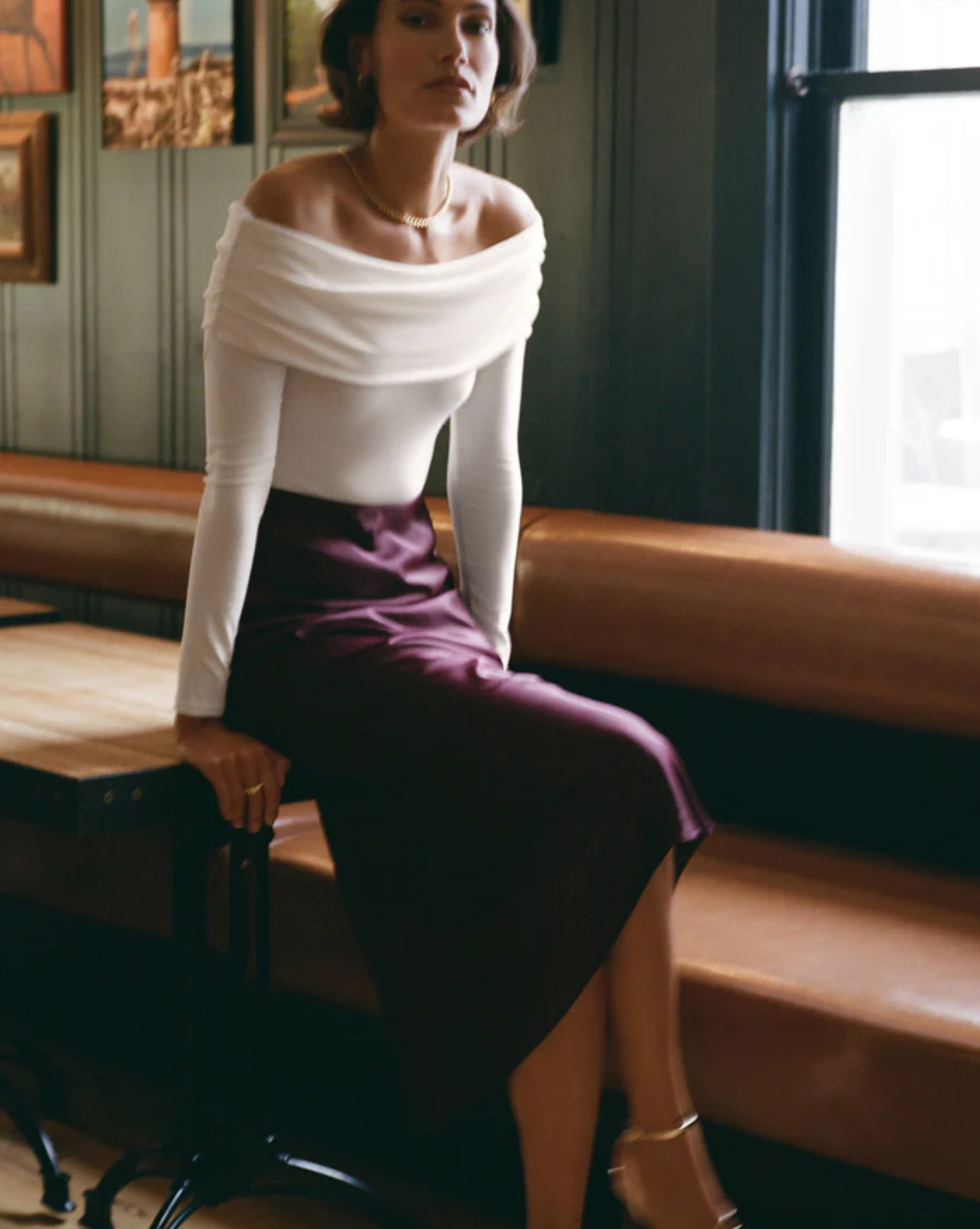 Europa Poly Sheen Skirt