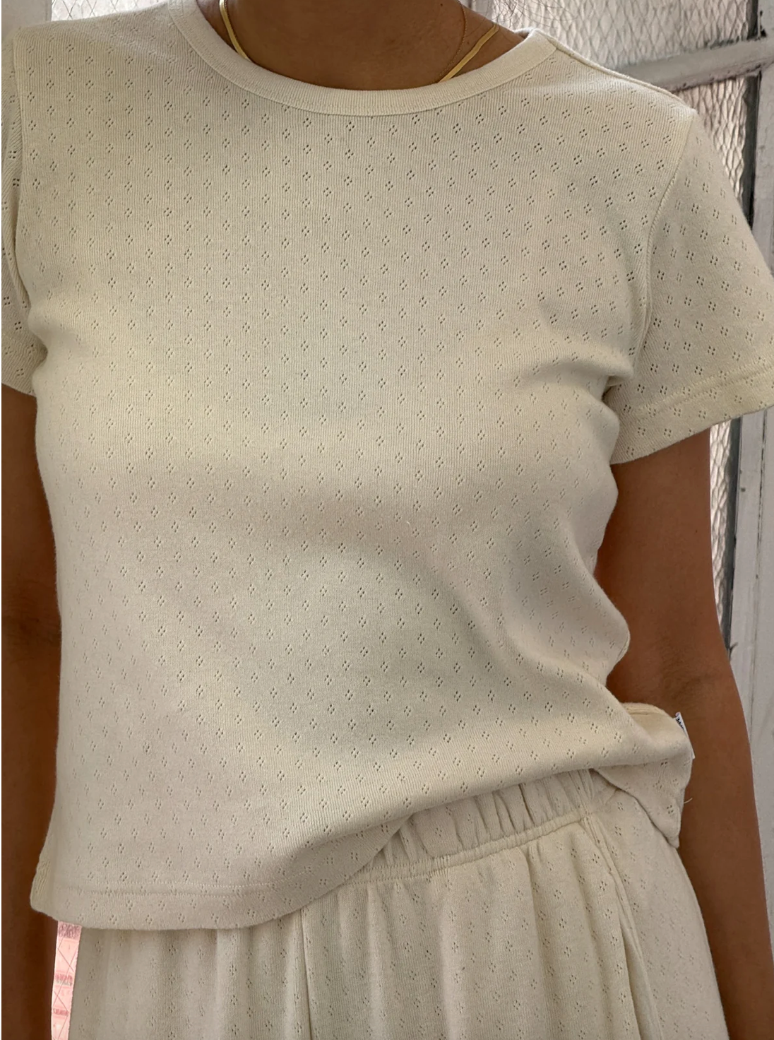 Pointelle Babe Tee