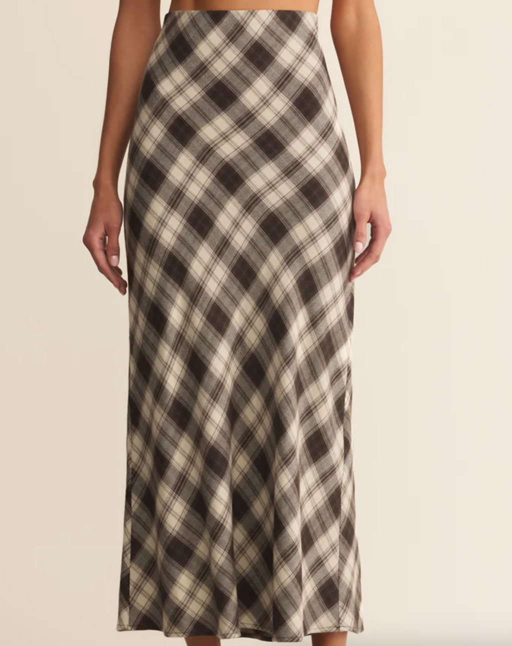 Europa Plaid Midi Skirt