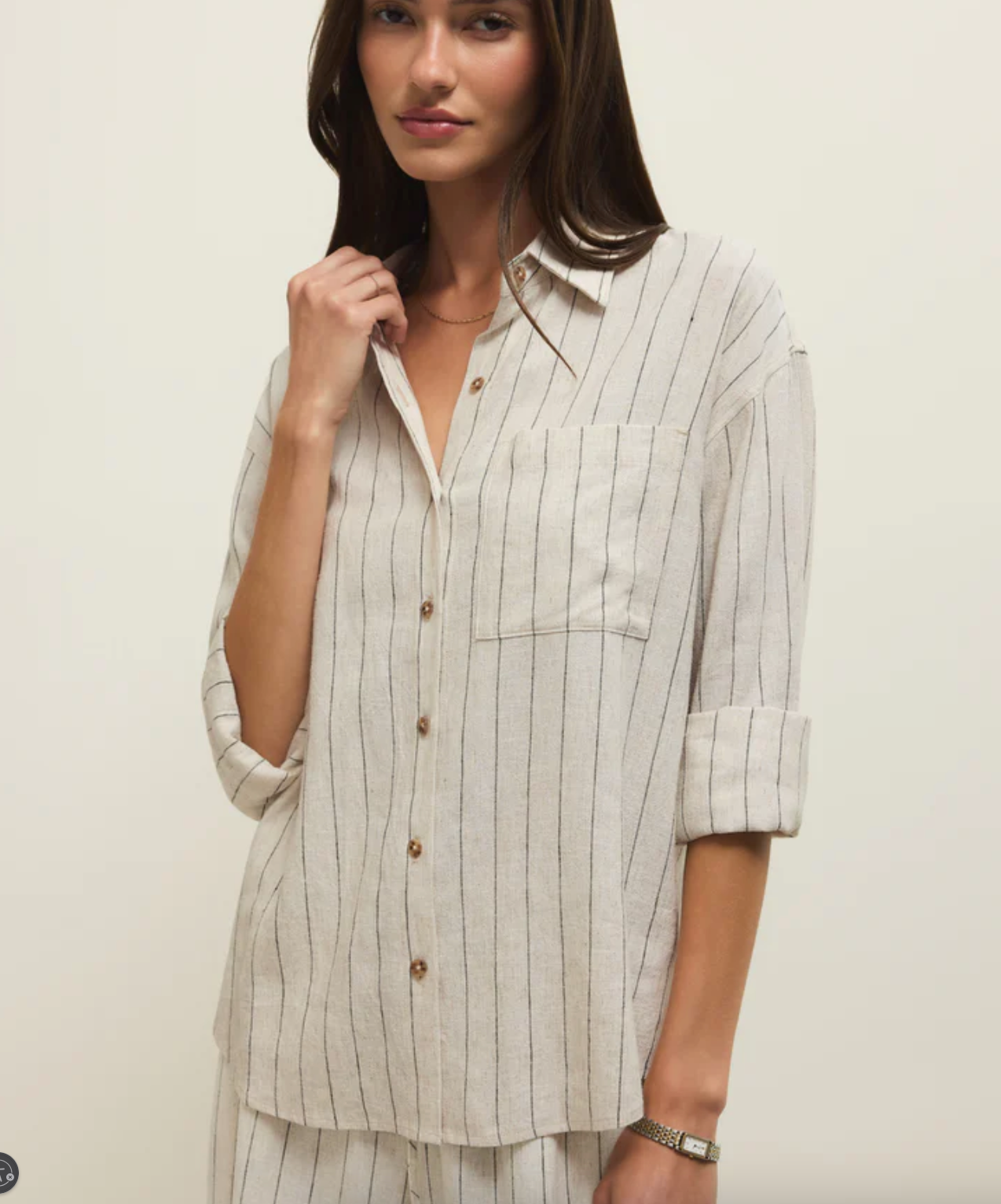 Alfie Striped Button Up Top