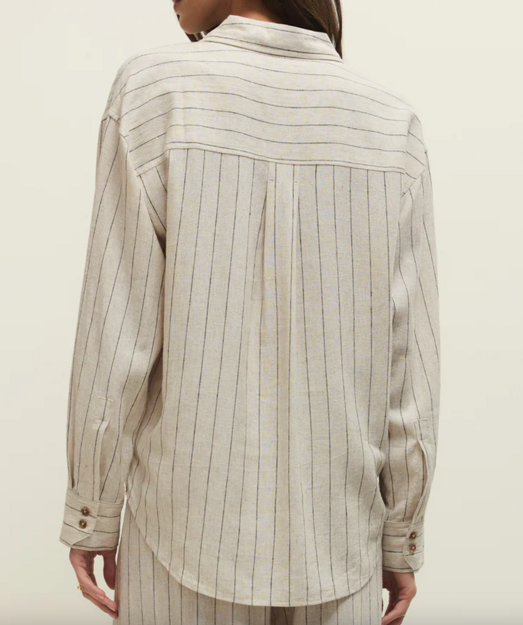 Alfie Striped Button Up Top