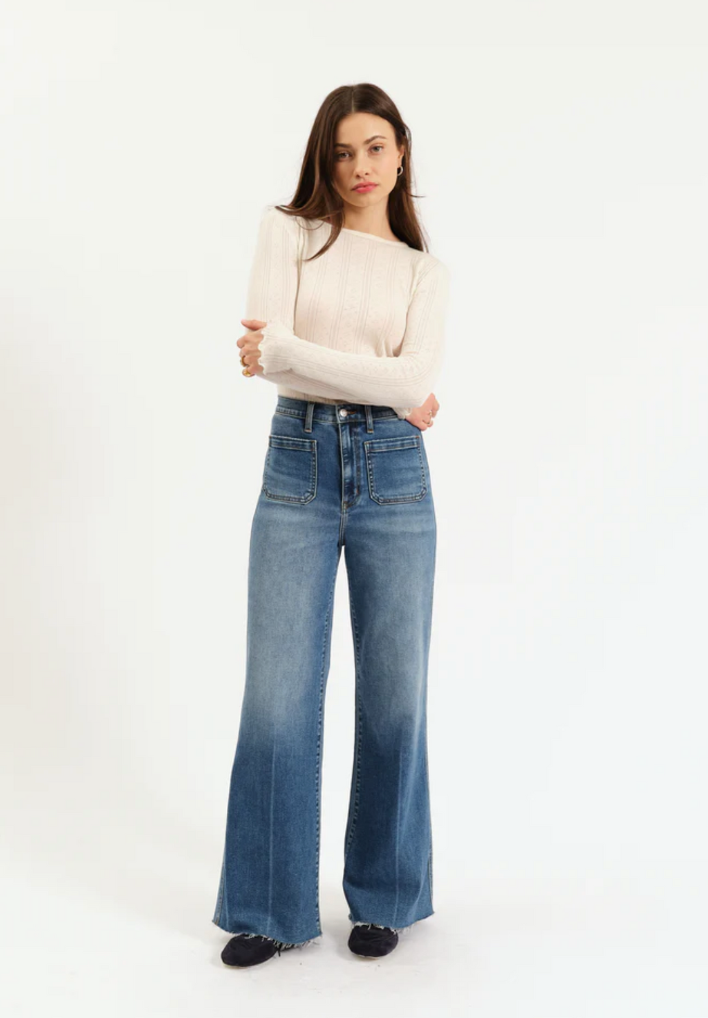 Far Out High Rise Wide Leg With Fashion Pocket