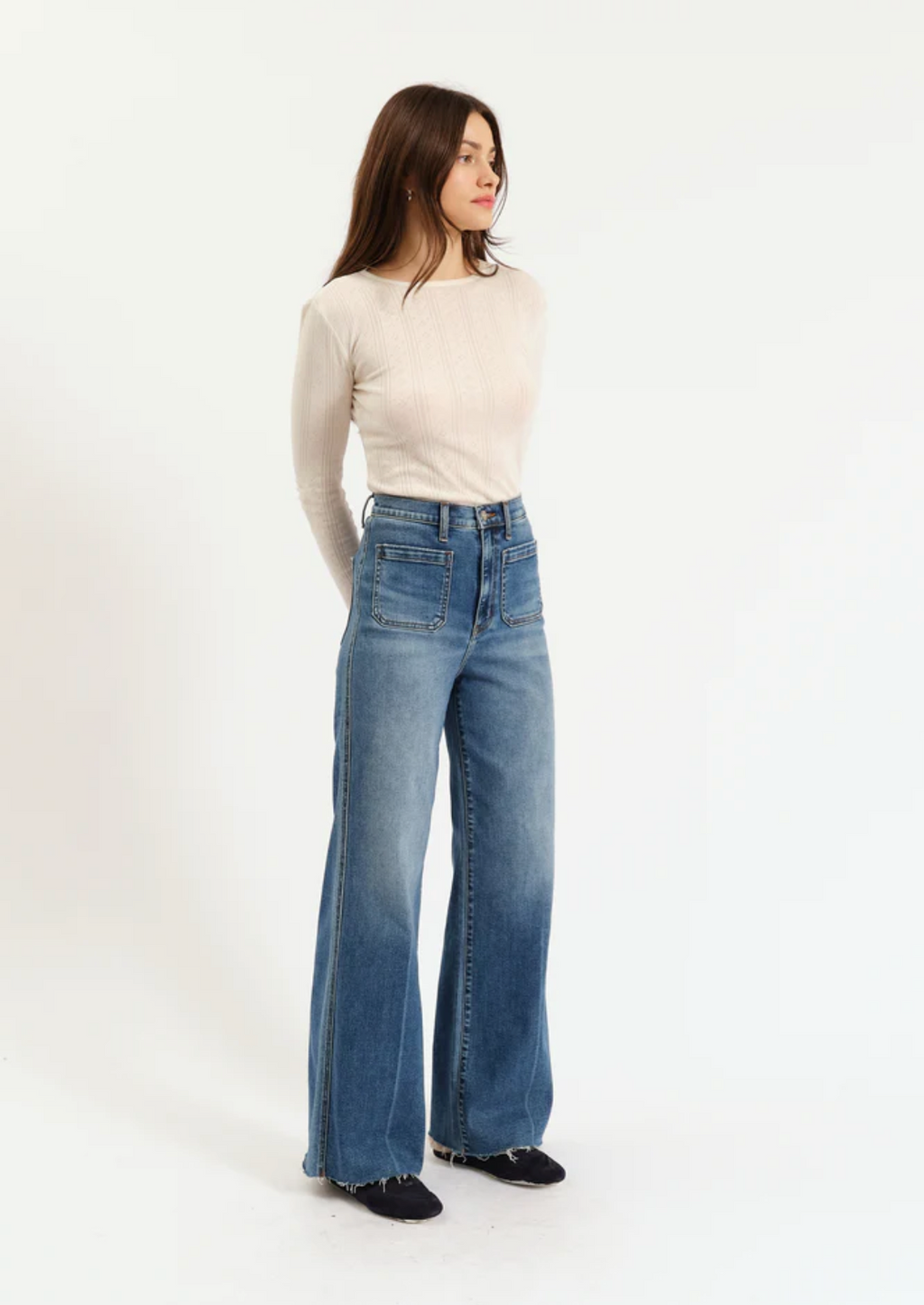 Far Out High Rise Wide Leg With Fashion Pocket