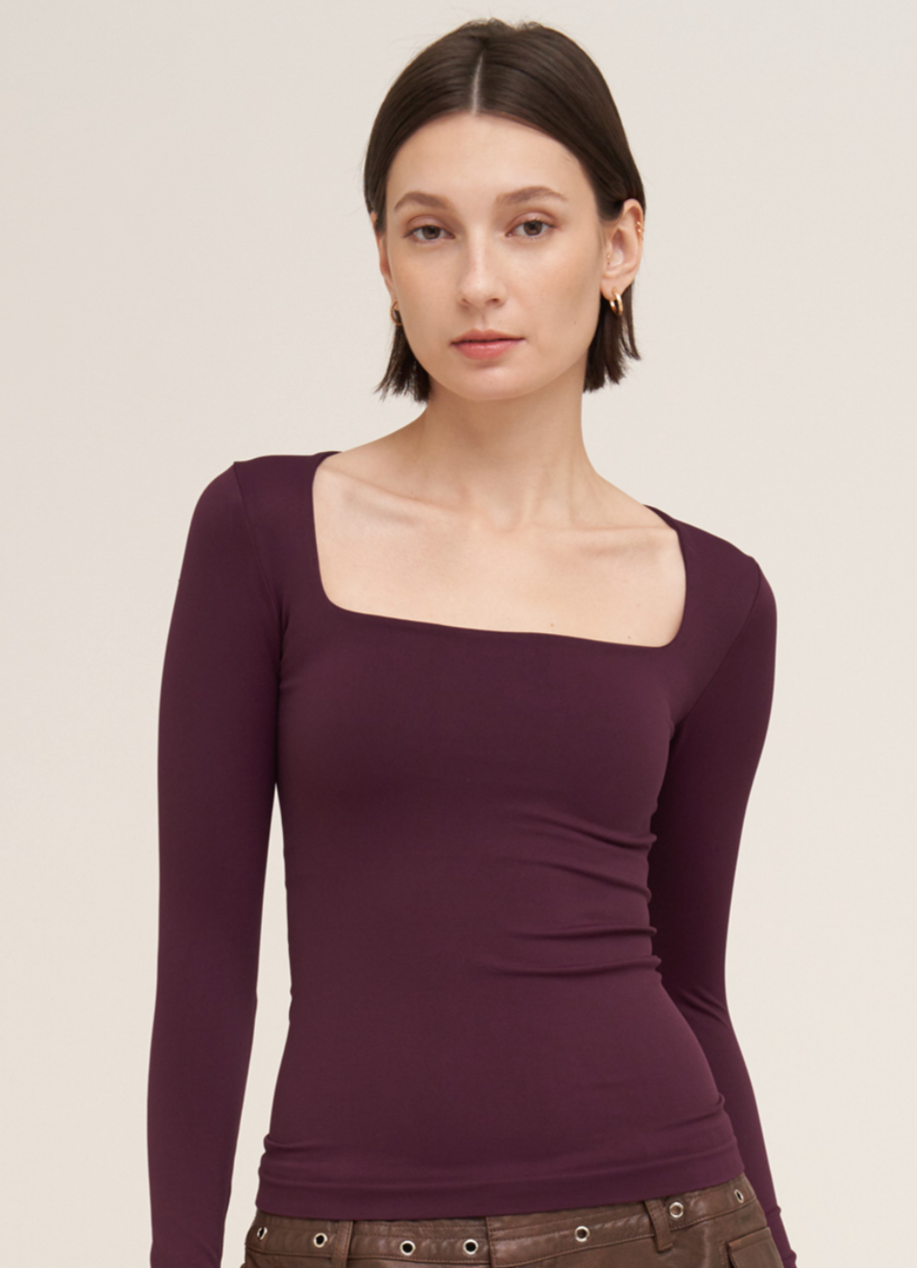 Clean Line Square Neck Long Sleeve
