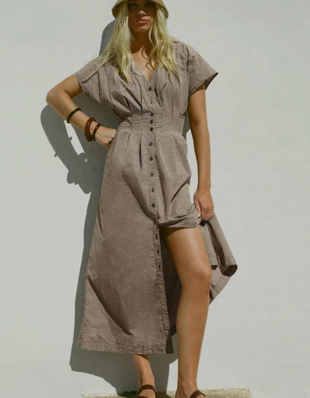 Sanna Gingham Midi Dress