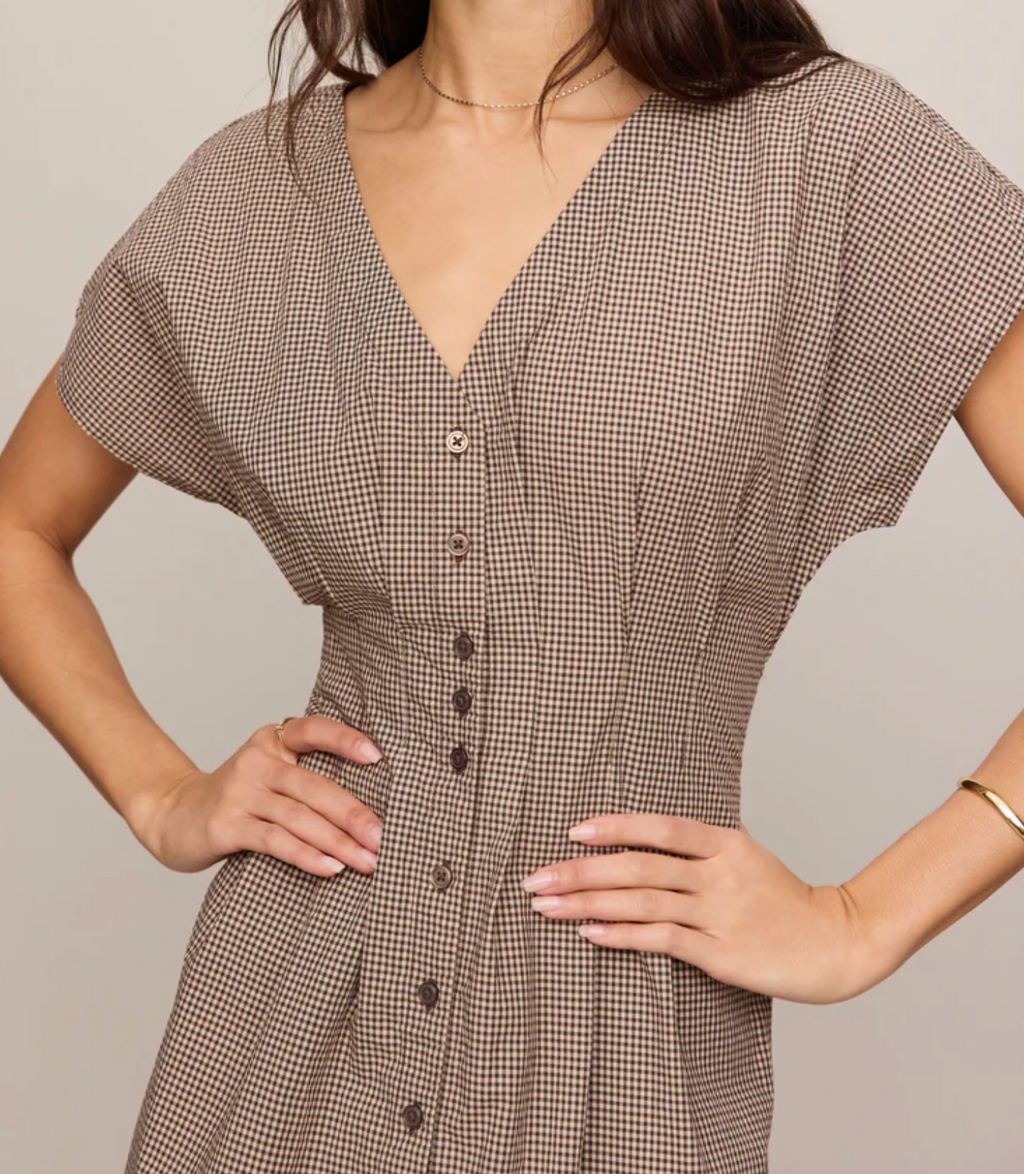 Sanna Gingham Midi Dress