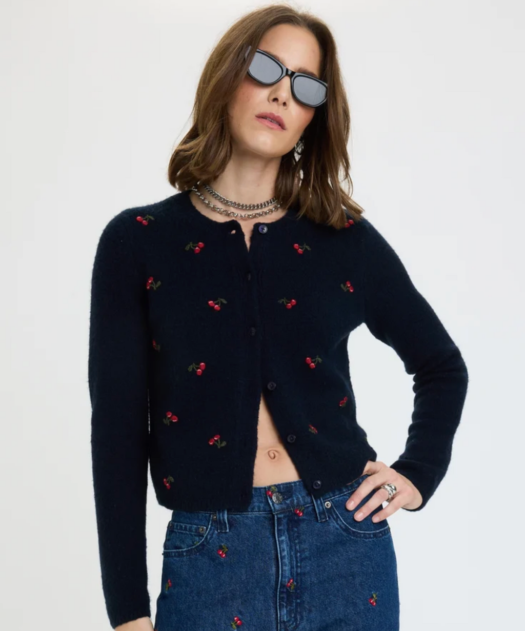 Muse Embroidered Fitted Cardigan