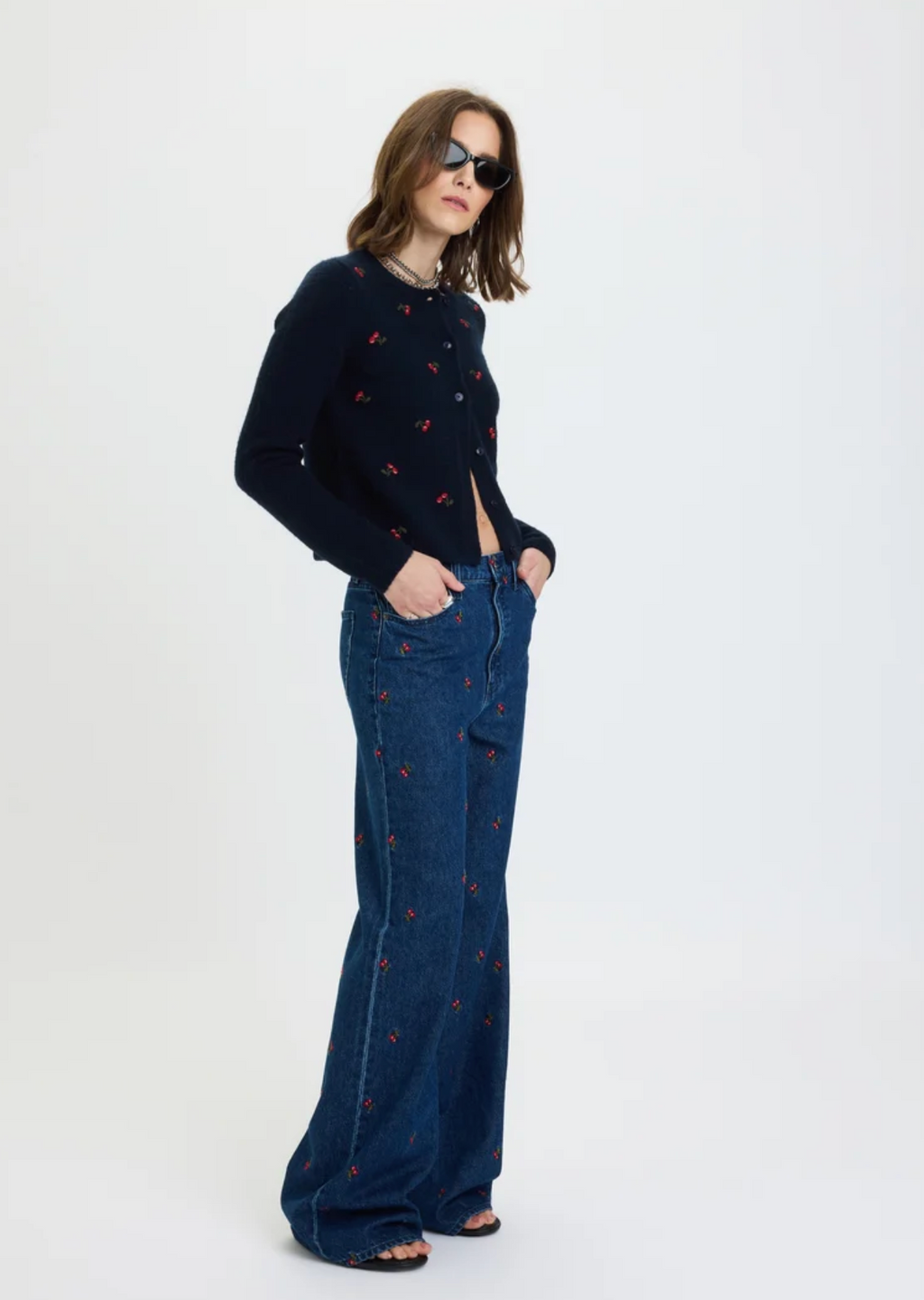 Muse Embroidered Fitted Cardigan
