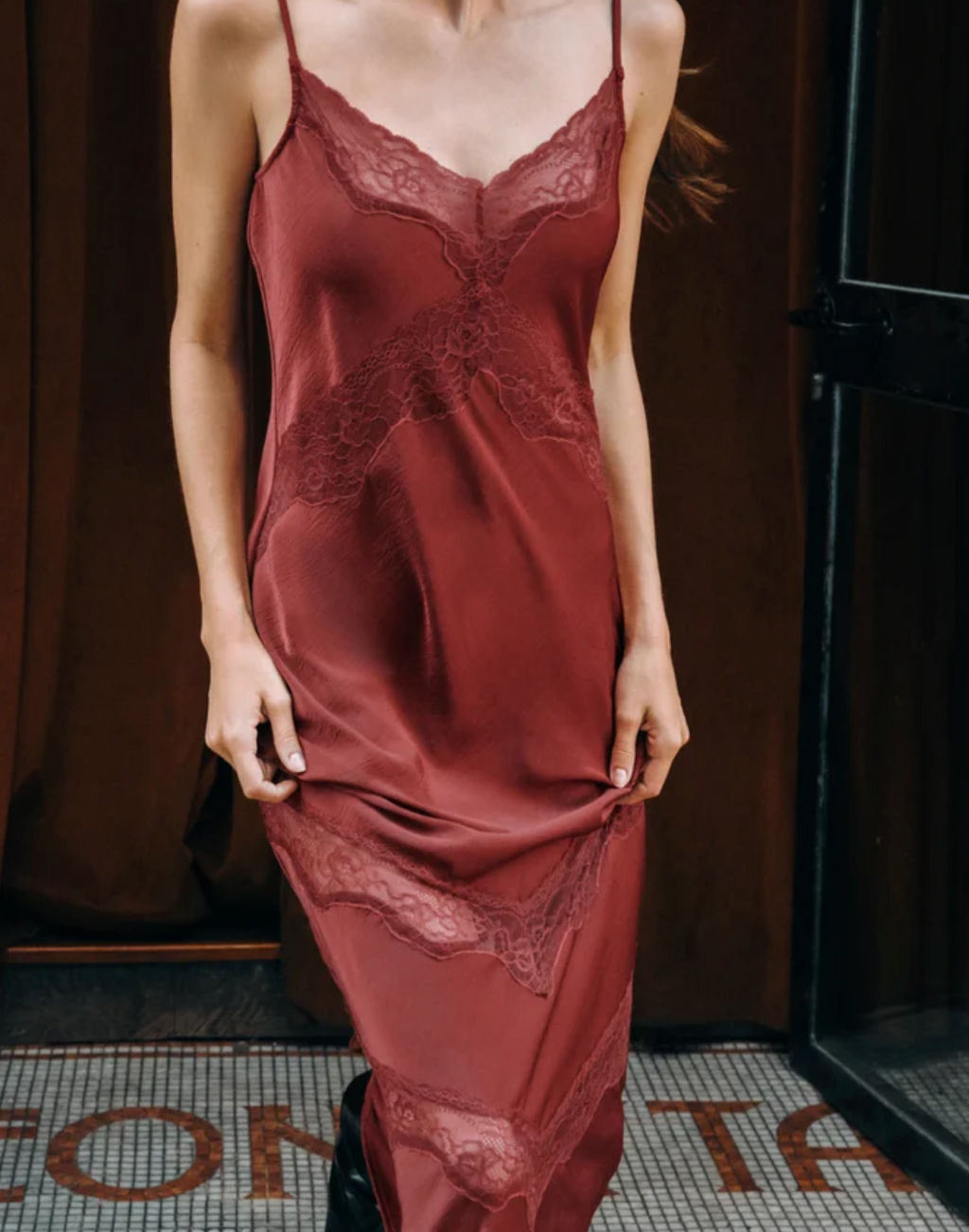 Bruna Lace Inset Midi Dress