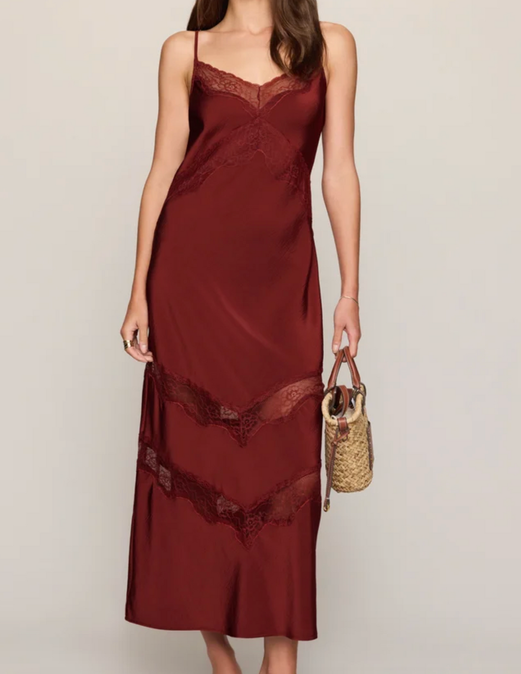 Bruna Lace Inset Midi Dress