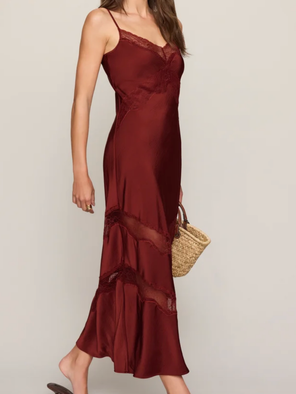 Bruna Lace Inset Midi Dress