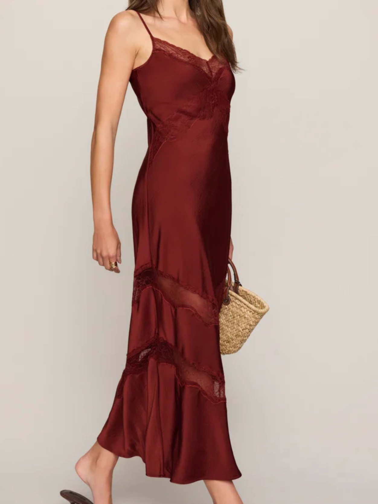 Bruna Lace Inset Midi Dress