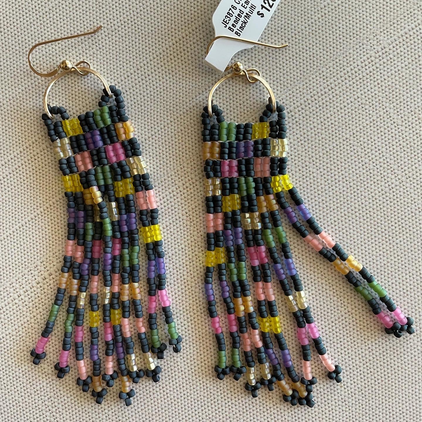 JE3876 Checkered Beaded Earring