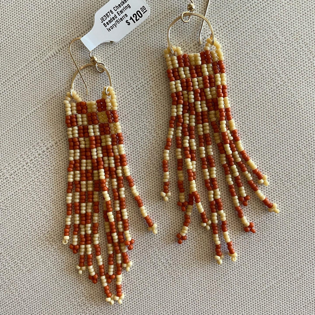 JE3876 Checkered Beaded Earring
