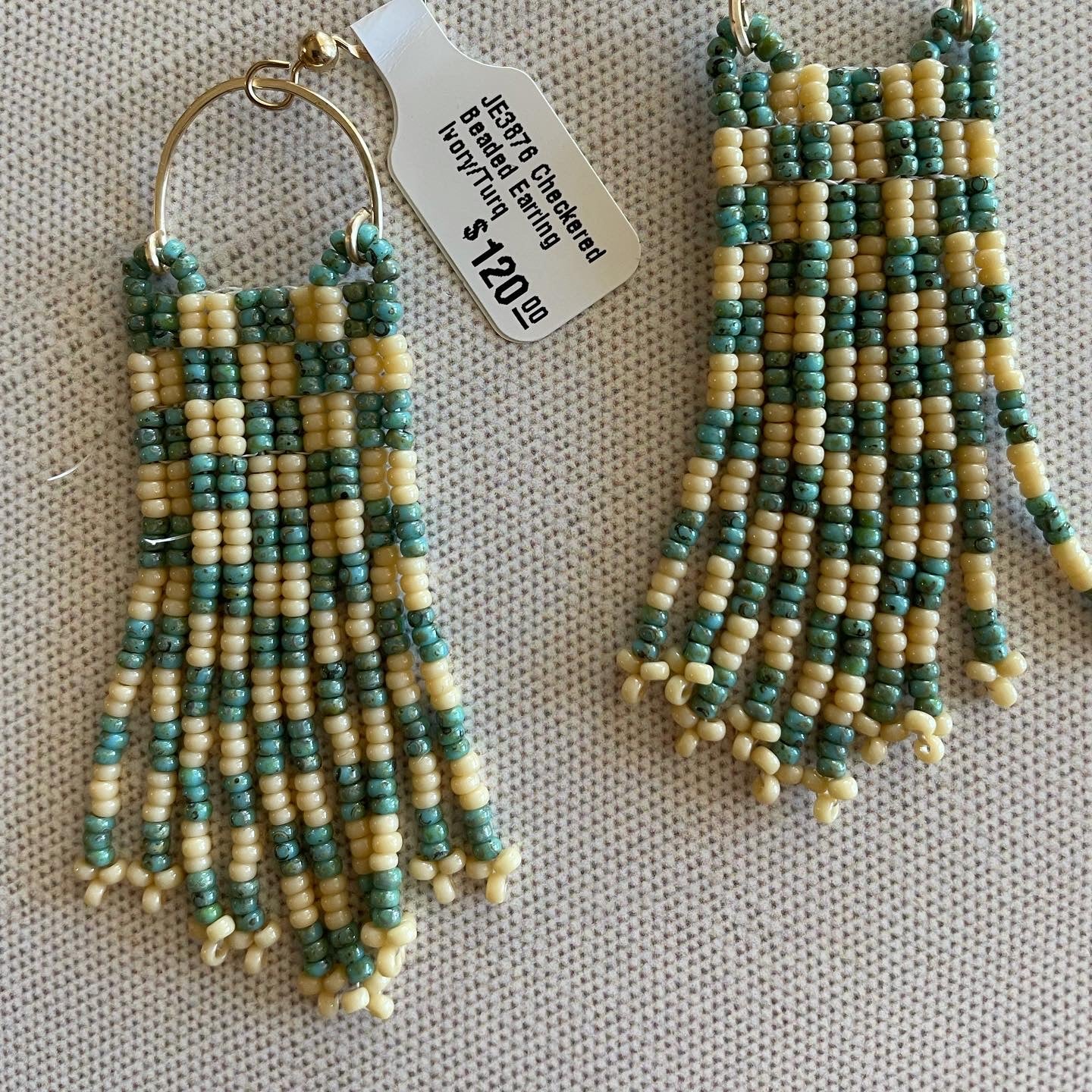 JE3876 Checkered Beaded Earring