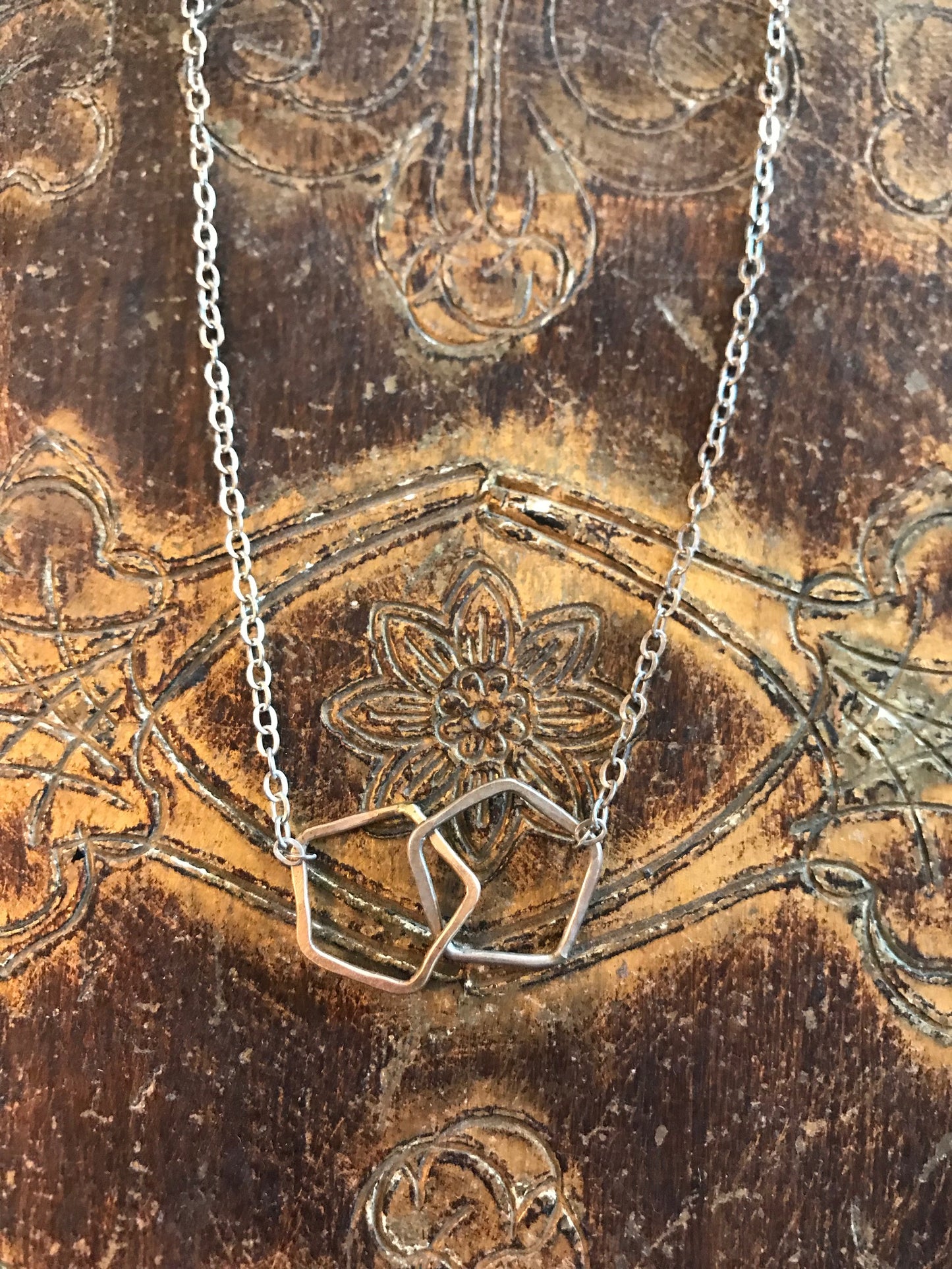 Mixed Metal Geometric Necklace