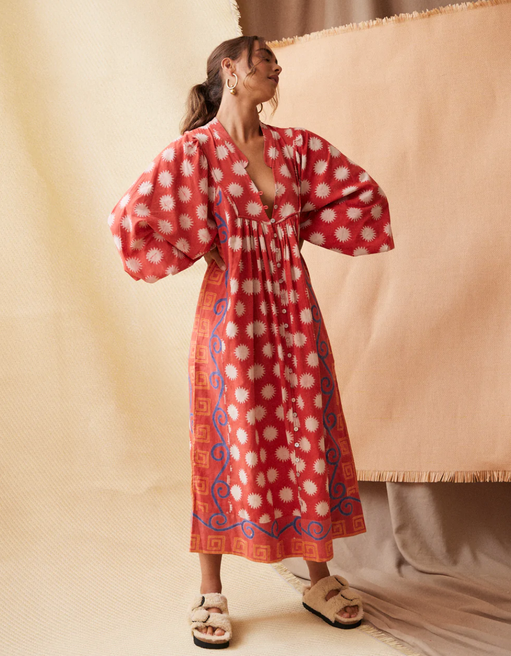 Indu Block Printed Fez Dress