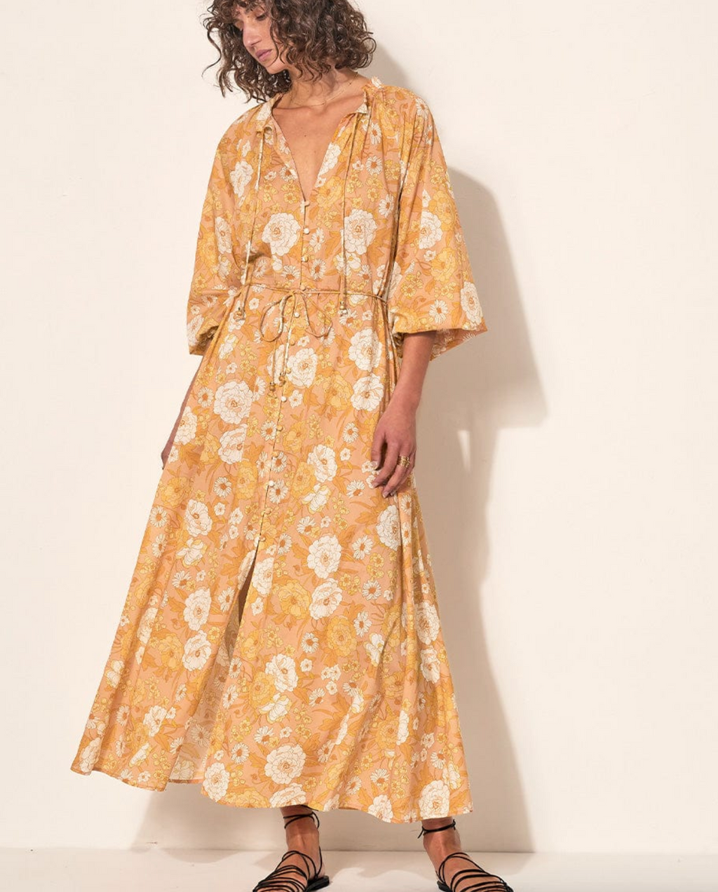 maxi dress with blouson sleeve Maya Navy Fully Embellished Round Neck Long Blouson Sleeve Maxi Dress Maya Deluxe